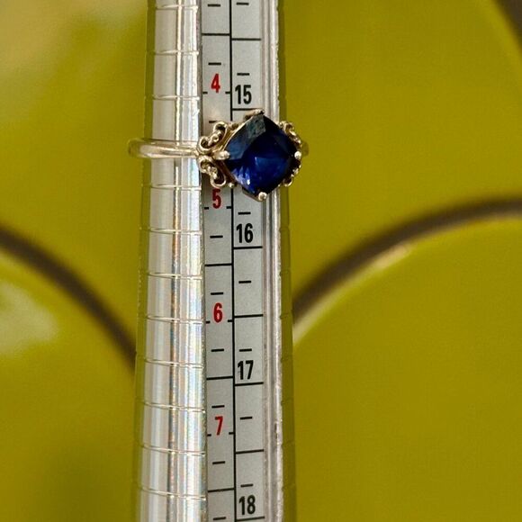 Silver Ring, Earrings, and Necklace Set with Blue Gemstones - Picture 8 of 9